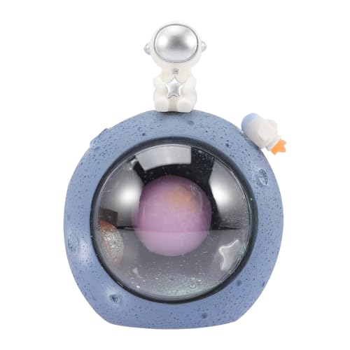 TOYANDONA Lámpara de Noche Astronauta de Resina Epoxi Plateada, Luz de Noche Decorativa para Dormitorio, Lámpara Espacial Pequeña y Portátil Adecuado para Regalos Románticos y Decoración