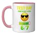 Test Day Six Seven Meme 67 Classroom Joke Student Exam Day Ceramic Mug, Pink/White