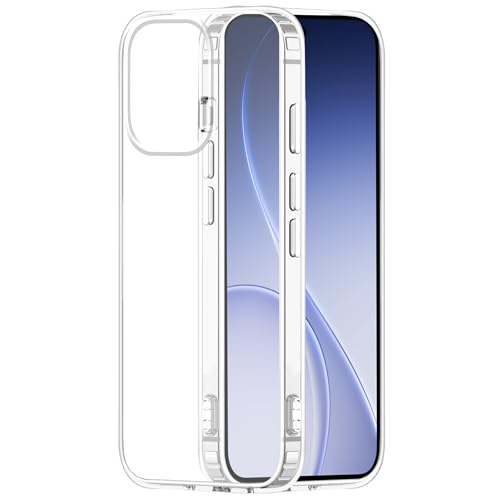Image of Amazon Brand - Solimo Compatible with Oppo Reno 15 5G Case Cover Transparent Non-Slip Hard PC Shockproof Bumper Protective Back Cover - Clear