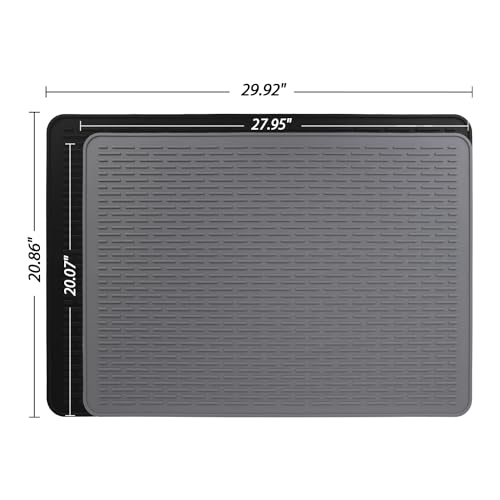 Stove Top Cover for Electric Stove - Silicone Stove Mat for Glass Top, Glass Cooktop Protector, XL Dish Drying Mats For Kitchen,Oven Covers for Electric Stove (Gray,30 x 21)