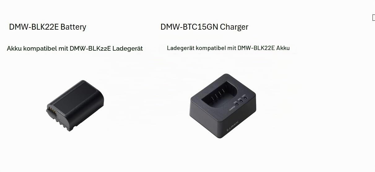 Panasonic LUMIX DMW-BLK22E Akku für LUMIX S5 und GH5M2 Digitalkameras, 7,2 V, 2200 mAh, 16 Wh, Schwarz