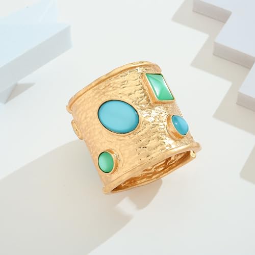 Chunky Hammered Gold Bracelet for Women Heavy Duty Gold Bangle Bracelets Vintage Bold Statement Bracelet Jewelry4