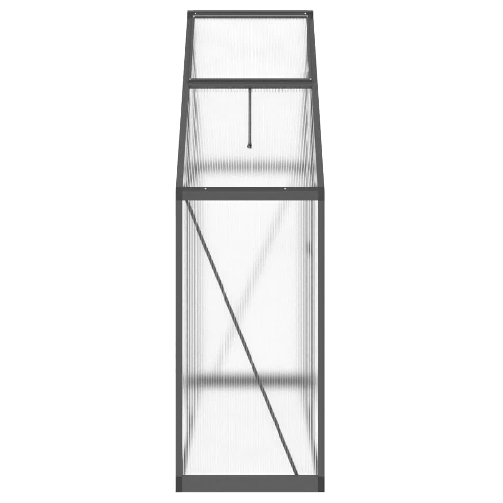 Festnight Invernadero de Aluminio con Marco Base, Invernadero de Jardín 169 x 58 x 195 cm Policarbonato, Invernadero de Vidrio con Base, Casero Plantas Cultivos Antracita