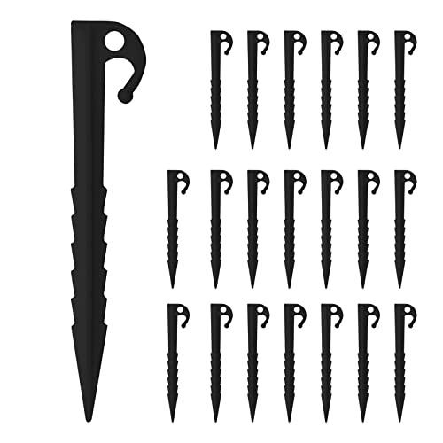 20 Stück Kunststoff Heringe, 14.5cm Kunststoff Zeltheringe Zeltnägel, Robuste Erdnägel Camping Erdanker Plastik, Gartenheringe Zelt Stakes, für Zelte Camping Garten und Outdoor, Schwarz 20 Stück Kunststoff Heringe, 14.5cm Kunststoff Zeltheringe Zeltnägel, Robuste Erdnägel Camping Erdanker Plastik, Gartenheringe Zelt Stakes, für Zelte Camping Garten und Outdoor, Schwarz