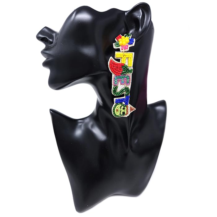 Beaded Cinco De Mayo Fiesta Post Earrings ; Handmade FIESTA Earrings Western2