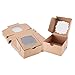 Sharlity Kraft Paper Bakery Boxes with Window (50 Pack) 4x4x2.5 inch, Pastry Containers for Small Bakery Boxes, Dessert, Candy, Cookies, Pastry, Treat, Party Favor