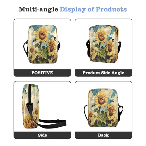 Sunflowers Oil Painting Yellow cute messenger bag Crossbody Bags For Women Women's Purses Adjustable Strap for work School4