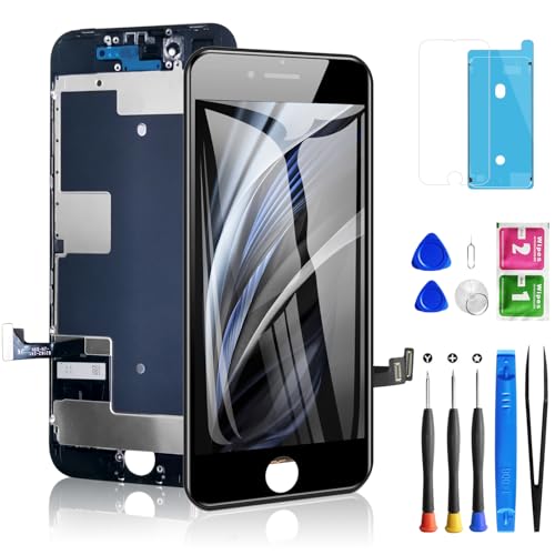 for iPhone 8/ SE 2020 2nd Generation Screen Replacement Black, LCD Touch Screen Digitizer with Repair Tools for A2275, A2298, A2296 with Waterproof Seal+Repair Tools+Screen Protector