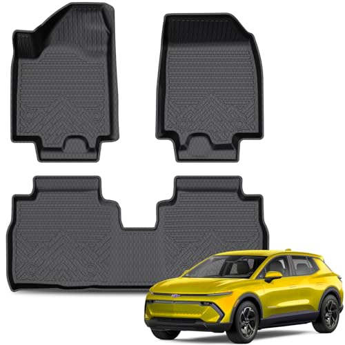 KUST Floor Mats for Chevy/Chevrolet Equinox EV 2024-2025 2026 (Not for Gas) All Weather Floor Liners Front Rear 2 Rows Car Mats for Equinox Accessories TPE Rubber High Edge