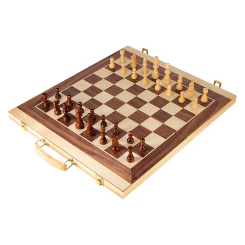 small foot Schach und Backgammon Koffer aus Holz, Konzentrationsspiele fĂĽr GroĂź und Klein, ab 6 Jahren, 2853