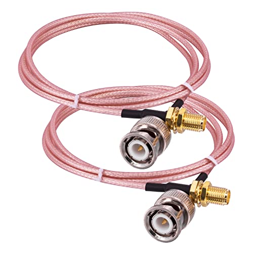 urcianow 2Pcs BNC Male to SMA Female Connectors Cable 1M Low Loss RG316 Coaxial Cable Antenna Cable Splitter Pigtail Extension for Radios/WiFi/Wireless LAN Devices - Image 3