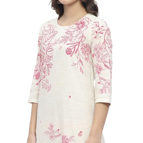 Image of BIBA Women Cotton Straight Printed Suit Set