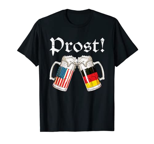 Oktoberfest American German Flag Beer Prost Maglietta