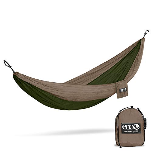 ENO, Eagles Nest Outfitters DoubleNest Lightweight Camping Hammock, 1 to 2 Person, Khaki/Olive