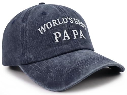 Image of World's Best Paw Paw Papa Uncle Hat for Grandpa Dad Men, Funny Adjustable Cotton Embroidered Grandfather Father Baseball Cap