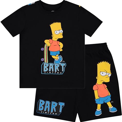 Image of The Simpsons Boy's Bart T-Shirt and Shorts Bundle Clothing Set- Little and Big Boys Bart Simpson Sizes 4-20