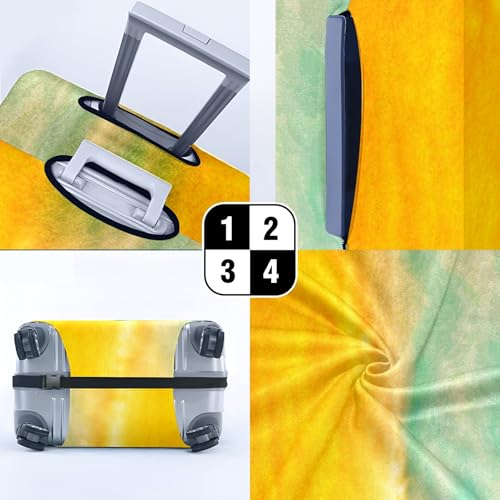 Travel Luggage Cover Suitcase Protector Scratch-Resistant Fit Not Included Suitcase Yellow Green Blue Abstract M-22-24in4