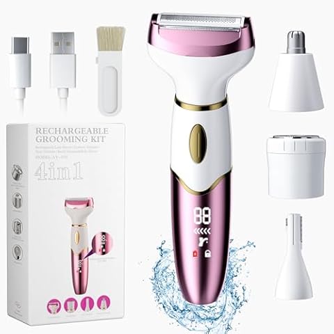 PKBD 4 in 1 Electric Bikini Trimmer Lady Shavers for Women, Women Razor for Body Cover