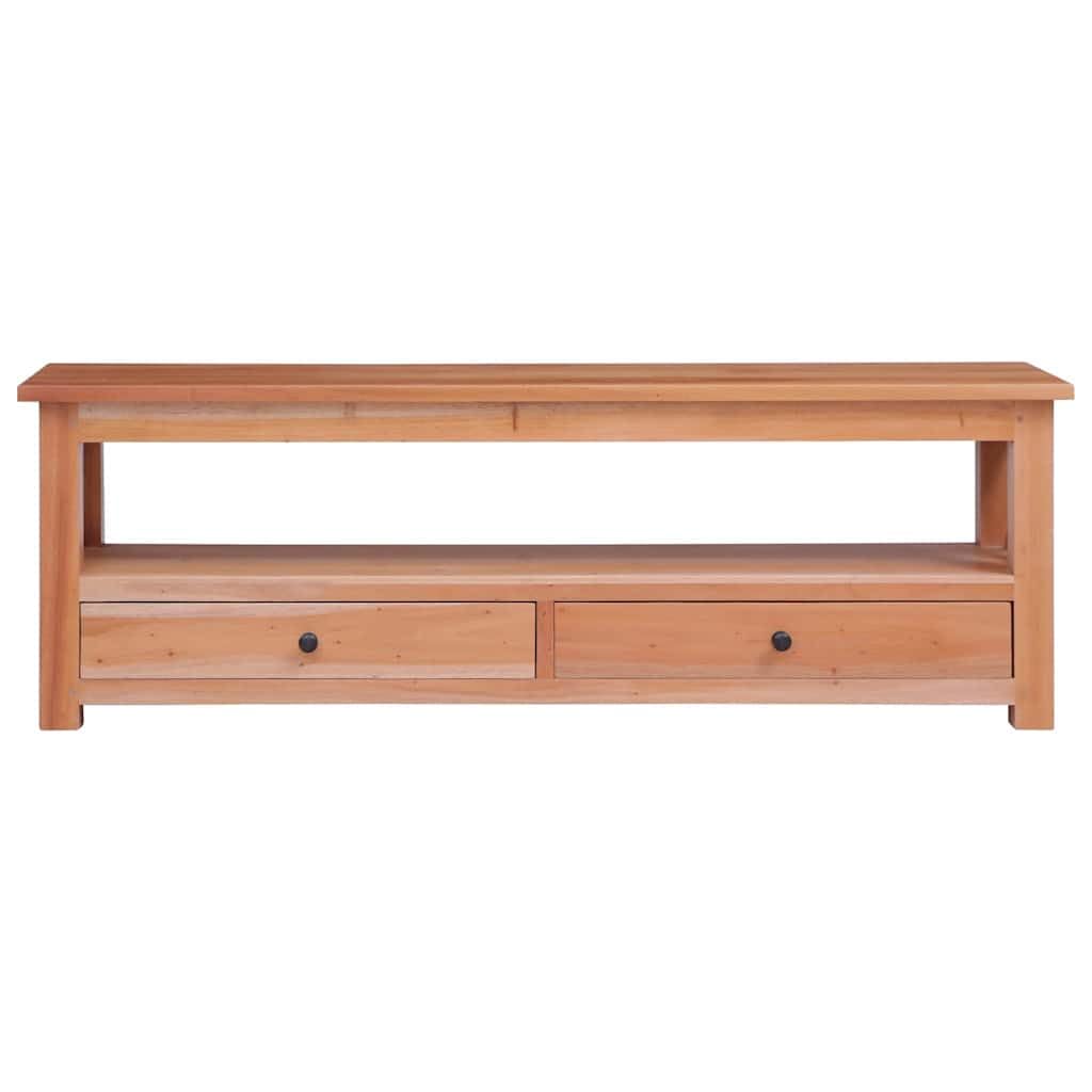 Meuble TV en bois massif acajou - 120 x 30 x 40 cm - Style vintage avec design en croix et espace de rangement - Meuble de salon robuste et durable
