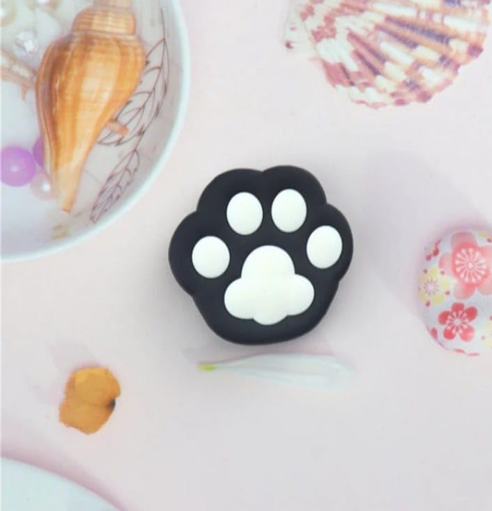 WOXPROThumb Grip Silicone Cap Cat Paw Thumb Grips Cover Silicone Material Cat Paw Pattern for Switch Switch Lite White Claws on Black-image-41