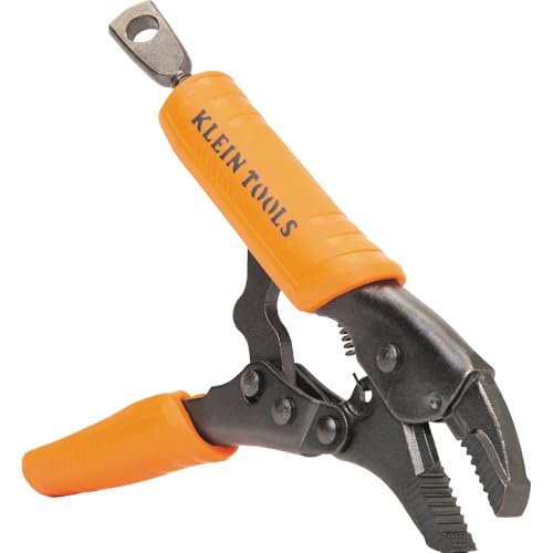 Klein Tools 38600 Curved Jaw Locking Pliers with Quick Release Handles, Intuitive Thumb Knob, High Torque, Mole Grips for Clamping and Gripping, 5-Inch by KLEIN TOOLS - Used condition - US$11.74