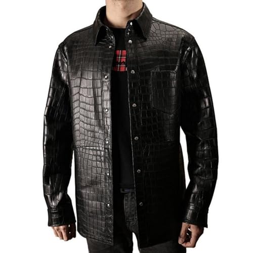 Leather Jackets for Mens Motorcycle Bomber Original Leather Crocodile Leather Jacket