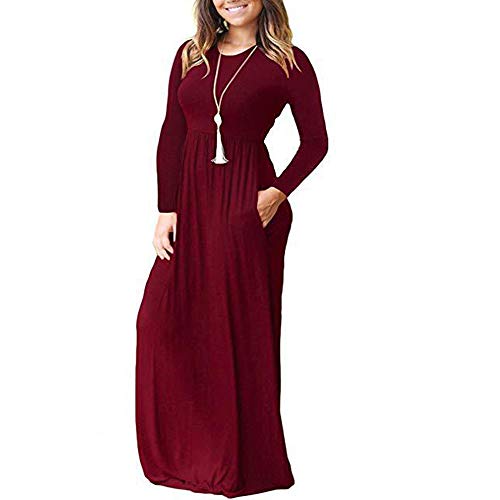 ZHANGNA Donna Manica Lunga Gonna Lunga Scollo