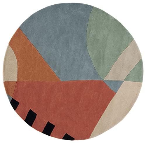 Image of Round Handmade Thick Woolen Anti Slip Carpet and Rugs for Living Room Bedroom Hall Dinning Room Carpets 5x5 feet