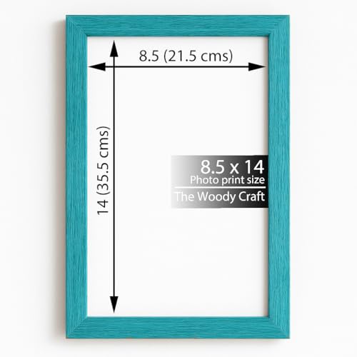 Image of Photo Frame 8.5x14 Legal Size | Wall Frames To Enhance Your Room | Stylish Blue Photo Frames For Wall Decor | Durable Wooden Frame | Blue Frames For Wall Decor | Hanging Photo Frame