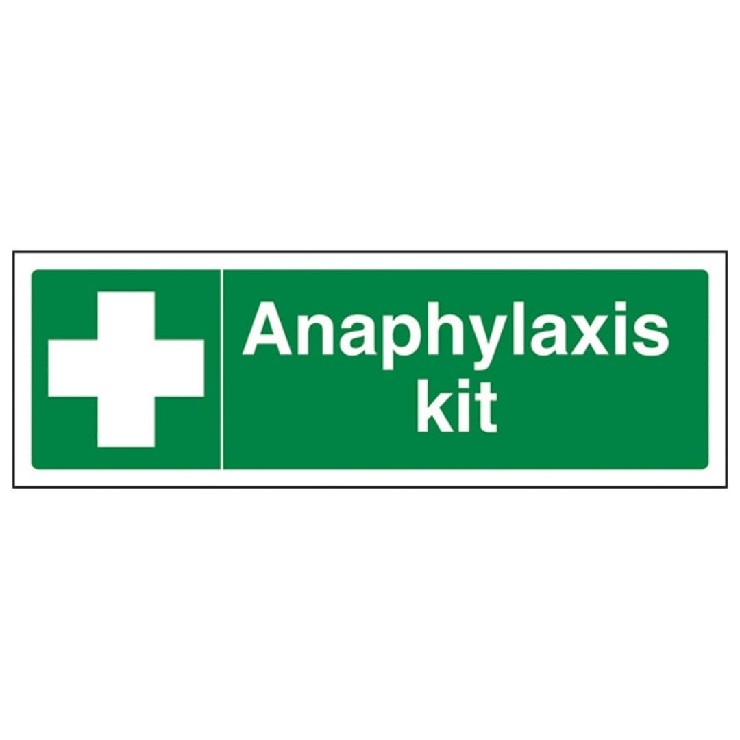 V Safety Anaphylaxis Kit - Landscape 300 x 100 mm - 2mm Super-Tough Rigid Plastic Safety Sign