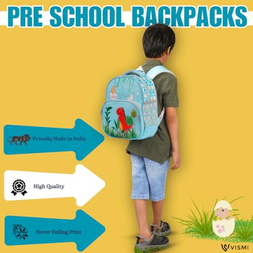 Image of VISMIINTREND Baby School Bag for Kids Boys /Girls, Small, Cute Preschool Backpack Bags for 2-5 year old, Casual, Picnic, Travel, 13 inch, 15 L, Birthday Gift for Kids, Customized, Water Resistant