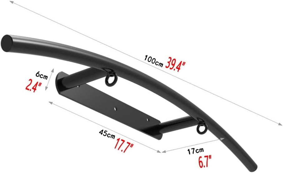 Wall Mounted Doorway Pull Up Bar, Heavy Duty Strength Training Single Bar for Home Gym Workout Fitness, Max Weight 661 Lbs (Size : 100cm) ()