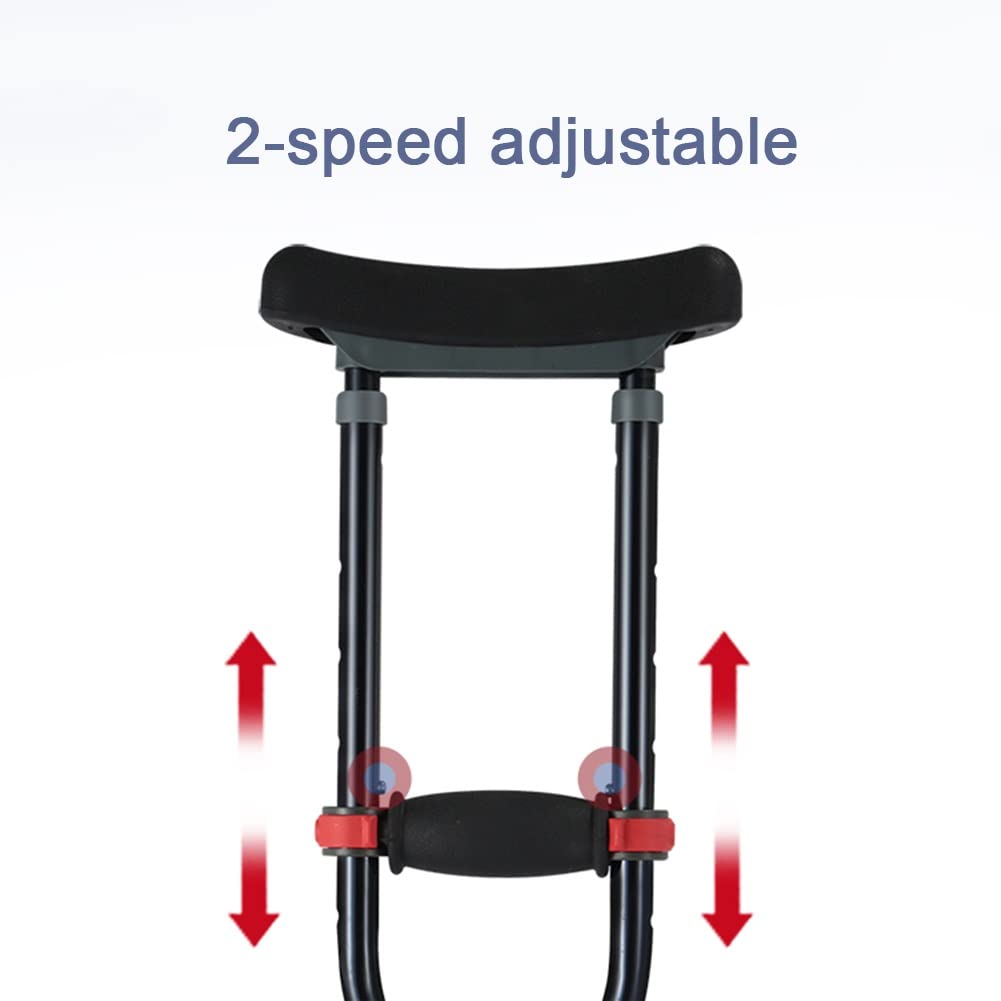 Muletas Axilares para Niños, Muletas de Aluminio de Altura Ajustable, Muletas Médicas para Caminar, Cómodas Almohadillas Axilares, Altura Aplicable 100~135cm