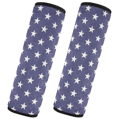 Image of Seat Belt Cover Pad 2 Pcs Soft Seat Strap Cover Cute Protector Support Head Neck Shoulder for Car Seats High Chair Backpack (10x7.7in) Star