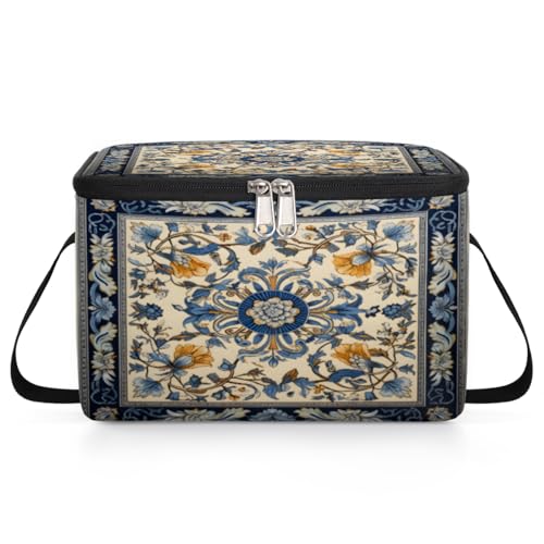 GzLeyigou Abstract Flower Lunch Bags for Women Men 9 Cans, Hot & Cold Food Delivery Bag Insulated Grocery Bag Insulated Lunch Box Decorative Ornament Cooler Bag for Office Work Picnic Beach