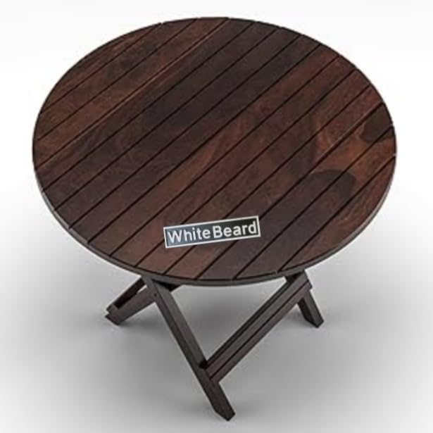 Image of WhiteBeard Sheesham Wood Standard Foldable Full Size Dining Table,Multi-Purpose Home Furniture Dining Table,Office,Dinner Dining,Cafe,Morden Stylesh Dining 4 Seater,Space Saving Dining[Coffee Colour]