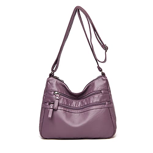Sac d'épaule imperméable mauve doté de multiples poches