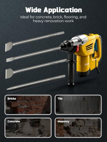 Image of 4Pcs SDS Max Chisel Bit Set, 16 inch Point Flat Scaling Chisels, 42CrMo Steel | Includes 3 inch & 15 Scaling Chisels for SDS-Max Rotary Hammers, Heavy Duty Alloy Steel Bits for Concrete, Brick, Tile & Masonry