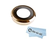 EShine Back Rear Camera Lens Cover Ring Replacement for iPhone 6 4.7 A1549 (GSM), A1549 (CDMA), A1586, A1589 (All Carriers) + Cloth (Gold)