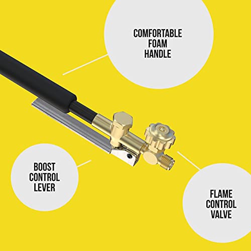 Propane Torch Weed Burner 500,000 Btu - Flame Weeder Kit With Carry Case - Heavy-Duty Flame Thrower With Flint Striker - Adjustable Flame, Long Hose 10Ft - Compact Garden, Roofing Flamethrower Torch #TOP2