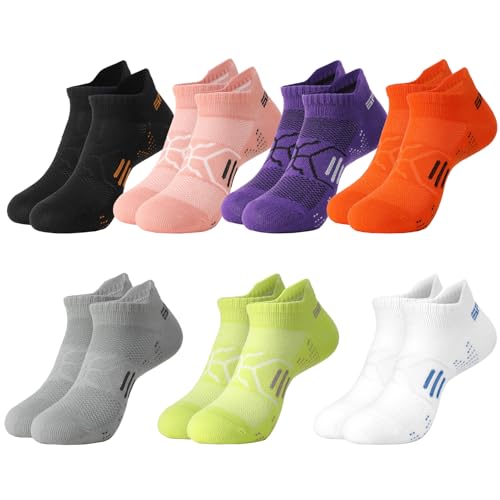 Image of Zuimei 7 Pairs Running Socks Women Ankle Sports Socks for Ladies, Breathable Athletic Trainer Socks for Running, Gym Workouts and Fitness Training UK Size 4-7