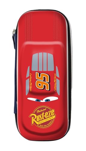Estojo Escolar VMP PVC+EVA Disney Carros – Multiplos Compartimentos e Zíper Reforçado para Canetas, Lápis e Acessórios Escolares.