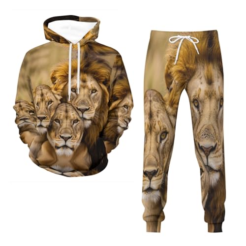 Survêtement homme lion imprimé 3D ensemble décontracté du S au 6XL