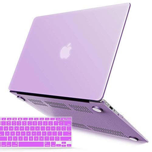 IBENZER MacBook Air 11 Inch Case Model A1370 A1465, Soft Touch Plastic Hard Shell Case Bundle with Keyboard Cover for Apple Laptop Mac Air 11, Purple, A11PU+1 A