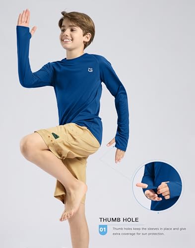 G Gradual Boy's Rash Guard UPF 50+ Sun Protection Shirt Quick Dry Long Sleeve Swim Shirts Lightweight SPF Youth Fishing Shirt4