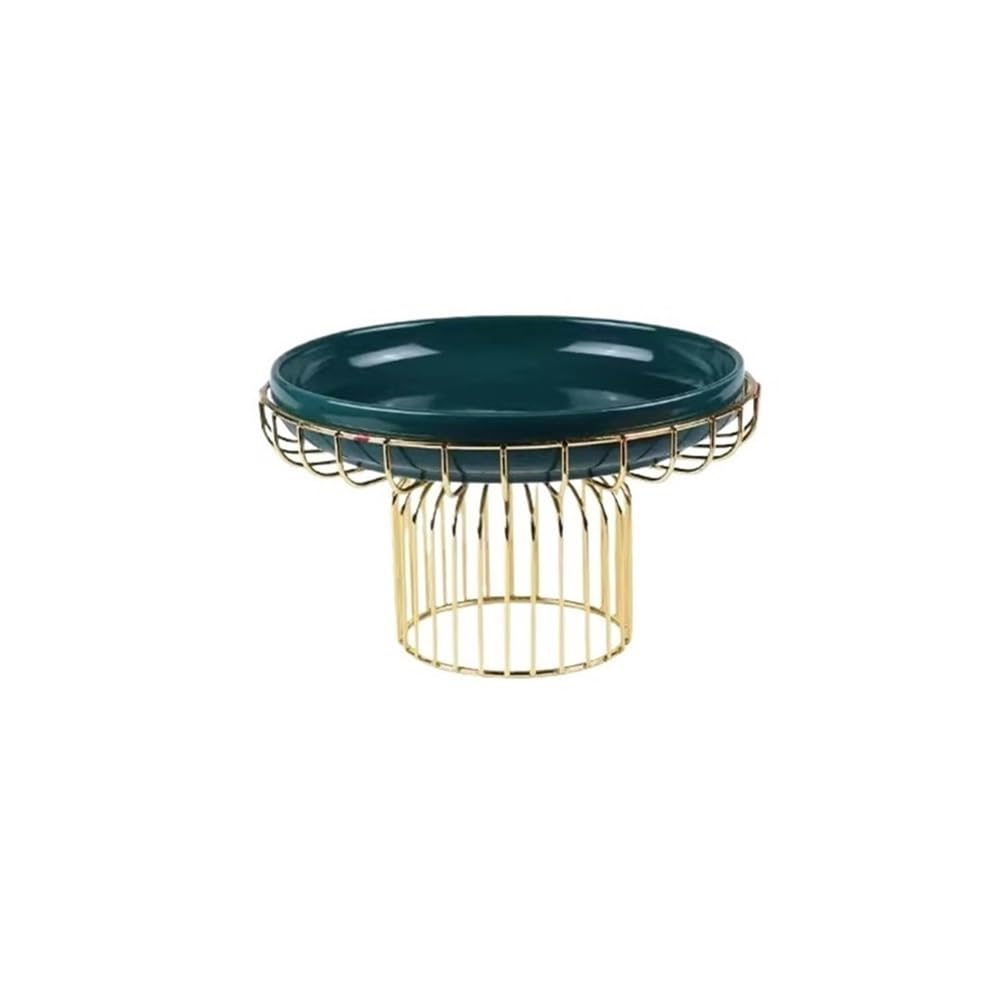 Bx9rE7tK3g Cake Stand Iron Cake Rack, Gold High Footed Ceramic Fruit Plate, Dessert Table, White Green Decorative Cake Display Stand(Green,Small)