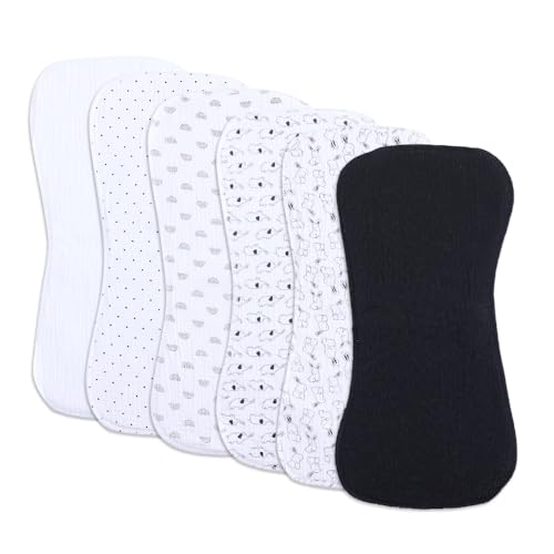 Image of 6 Pack Cotton Baby Burp Cloths Extra Absorbent Soft for Baby Boys and Girls