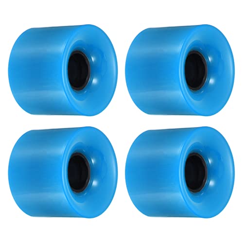 Roues longboard 60mm anti-vibrations 78A bleues PATIKIL pour rénover un skate usé