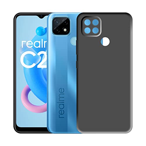 Image of Case Creation Liquid TPU Silicone Cover for Realme C25s Soft Case,Anti-Dirty Slim Case Frosted Matte Cute Candy TPU Raised Bezel (Splash of Color) Back Case Cover for Realme C25s -Black