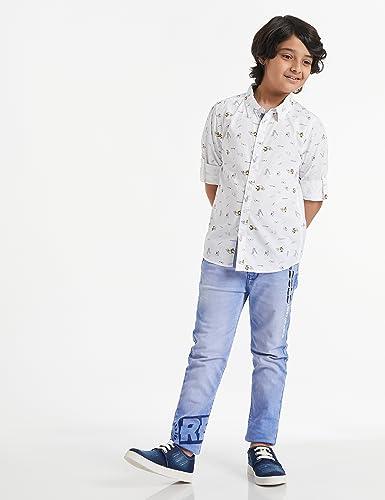 Image of Amazon Brand - Jam & Honey Boys Boys 100% Cotton Printed Full Sleeves Shirt | Age 2-12 Years